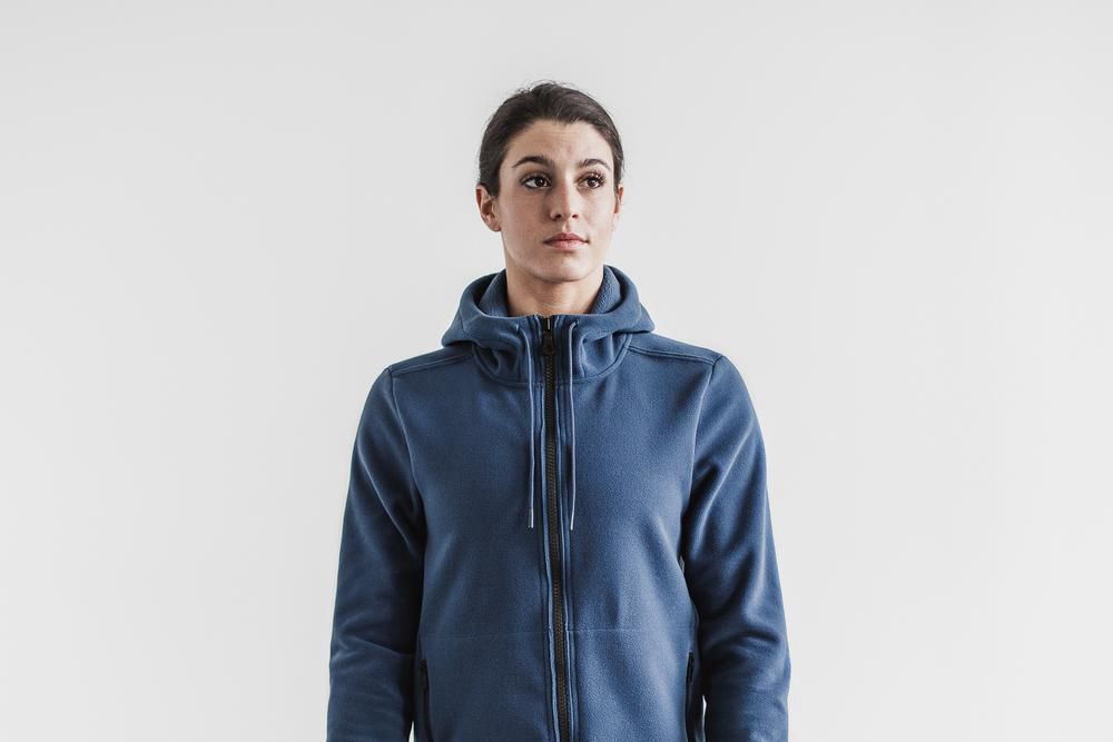 NOBULL Jakne Ženske - Nobull Arctic Zip-Up Plave (403768-MXO)